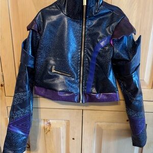 Disney Mal Descendants Sparkling Blue and Purple Faux Leather Jacket